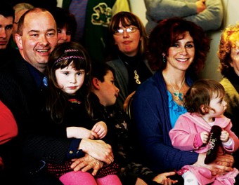 SF candidate Trevor Ó Clochartaigh and family. 