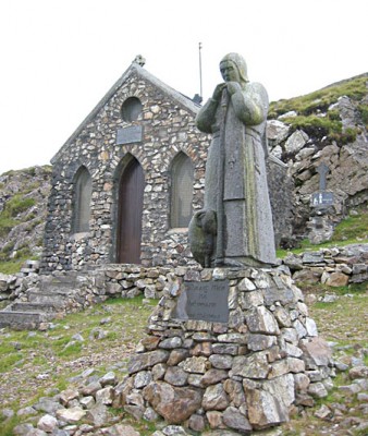 St Patrick, the shepherd: Now the guardian of Maan Eán, Cliodhna Cussen’s fine sculpture.