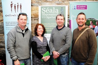 Charlie Brehony, Galway Dive School, Pauline O'Dwyer, EmployAbility Services Galway and Ken Walsh, Food 4 Thought. Also in the photograph is Paul Hardmian, An Seomra Yoga (Winners of Gradam Speisialta na Moltóirí).
