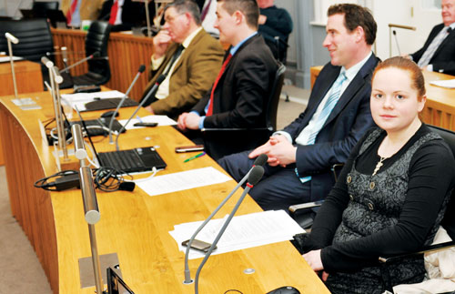 Cllr Niam Maguire takes her seat on the Fianna Fáil benches after her co-option onto Westmeath County Council this week, after Robert Troy was elected to the Dáil.