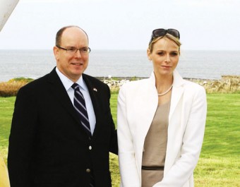 Prince Albert of Monaco with his fiancée Charlene Wittstock during their visit to the Marine Institute, Rinville, Oranmore, on Wednesday. Photo:-Mike Shaughnessy


