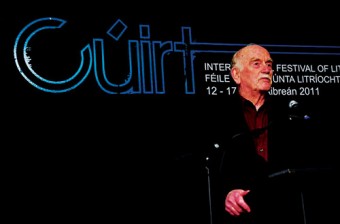 Writer Tomas Kilroy speaking at the opening of the Cuirt International Festival of Literature which runs until Sunday.  		
Photo: Mike Shaughnessy
