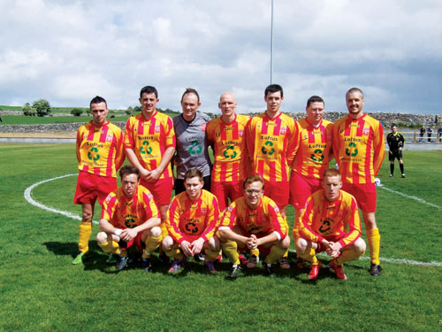 The Ballina United team who captured the Connacht Shield title last weekend thanks to a 1-0 win over Coolrea Rovers. 
