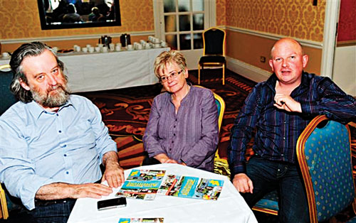 Michael Harding, Kathy Harding, and Ferghal Fox at the launch of Mullingar Bloomsday 2011. Photo: John Mc Cauley 