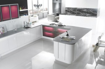 High gloss white with fuchsia accent doors eight unit €3,330.