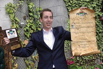 Ryan Tubridy, after he was awarded the Freedom of Clifden and Connnemara by the Connemara Chamber of Commerce, at the Abbeyglen Castle Hotel, Clifden.