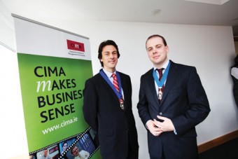 Brian Duffy is pictured left with Patrick Barr, chairman, CIMA Ireland.