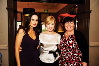 Judges Andrea Roche, Lisa Lane BT, and milliner Suzie Mahony at Hotel Meyrick in Eyre Sq, Galway, for the Best Dressed Lady competition during Galway's Race Week. Photo: Andrew Downes.