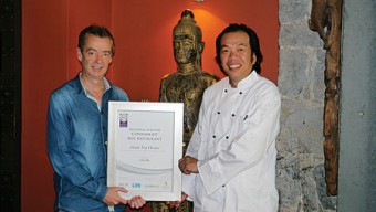 Terry Commons and Alan Wong of The Asian Tea House with their Best Restaurant in Connaught award.

