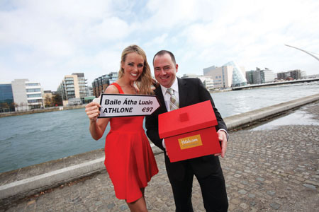 Pictured are model Suzanne McCabe and Seamus MacCormaic director of market management UK and Ireland at Hotels.com announcing details of the latest Hotels.com Hotel Price Index. Photo: Jason Clarke Photography.