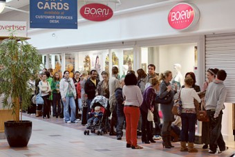 Crowds gathered for the opening of the new Born Clothing store in Galway Shopping Centre.
