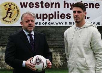 Kevin Collins, Director of Western Hygiene Supplies Ltd and Stevie Folan, Galway native and player with current English Premiership top four team Newcastle United Football Club.