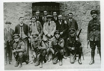 Under guard: The staff at Galway’s Custom House guarded by Free State troops 1922.
