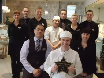 The Harlequin Restaurant has recently been asked to join the Lucinda O' Sullivan Little Black Book of Great places to Eat and Stay for 2012. Pictured at the front is head chef, Alan Lane. He is pictured with Owen Almonidal, restaurant manager; Lynda Foley, general manager and their team.