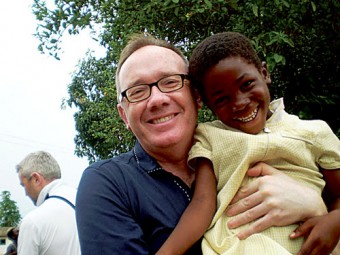 HP chief Mark Gantly pictured with one of the children benefitting from the AKP and HP contributions.