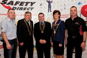 At the recent launch of the Safety Direct Galway International Rally, were Victor Farrell, clerk of the course;  County Galway Mayor Michael Maher; Kieran Donohue, president of Galway Motor Club; Galway Mayor  Hildegarde Naughton; and Alan Fair, operations director of the sponsor Safety Direct.