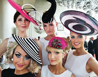 Models Kamile Jucyte, Simona Vasiliauskaite, Leonie Mc Guigan, Ismay McVey and Linda Moran at the launch of the Galway Races at  the g Hotel on Wednesday. Photo:-Mike Shaughnessy