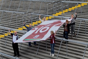 Supporters prepare to launch their 16th Man campaign at Croke Park on Sunday.