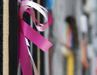 Pink ribbons decorate  business premises and homes in Tuam in memory of Kate and Grace Gilmore who died on Sunday. Photo:-Mike Shaughnessy