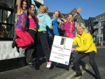 Grace Jones Shelton, Maggie Duff, Arisa Parandyk, Monika Otcova, Michelle Maguire and Hazel Hendy from Galway Simon Community pictured launching the Zumba night.