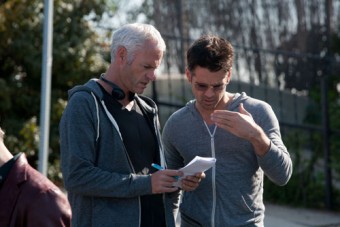Martin McDonagh and Colin Farrell on the set of Seven Psychopaths.