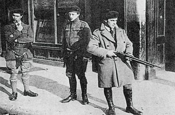 Dangerous times: A group of Black and Tans on duty.