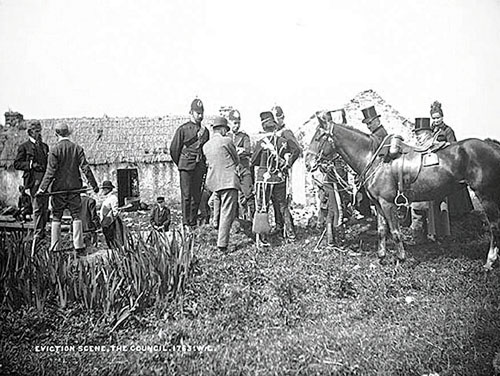 A days work, a family destroyed: Landlords, assisted by RIC officers and soldiers watch eviction on their estate.