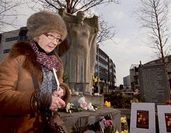 Author Patrica Burke Brogan attending Sunday's gathering at The Magdalene Women Memorial, Forster Street.		                  Photo:-Mike Shaughnessy