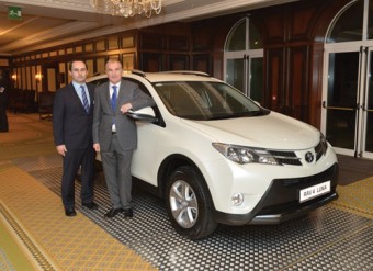 Charlie Donnellan, Toyota sales manager at Tony Burke Motors and Tony Burke, managing director of Tony Burke Motors, with the new Toyota Rav4 to be launched today.