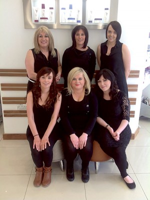 Staff at David Martin, Kingston Road, front row (l-r): Tricia McDonagh, Claire Mullin, and Elaine Barringer (manager). Back row (l-r): Michelle McGrath, April Egan, and Tammy Johnston.