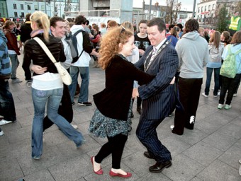 Dancing at the crossroads — Cllr Peter Keane pictured here doing a jig at the 2009 Cumann na bhFiann Céilí, had high hopes for his motion to censure misbehaving councillors, but it was ruled out by the council's legal advice.  Photo:-Mike Shaughnessy.