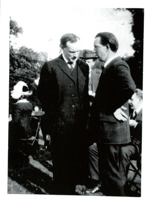 The Pearse brothers, P&aacute;draig and Willie, deep in conversation. Willie, who taught art at Scoil &Eacute;anna, shared his brother&rsquo;s financial worries about the future of his schools. (Photo taken from Patrick Pearse - A life in pictures, by Brian Crowley, published by Mercier History, on sale &euro;14.99)