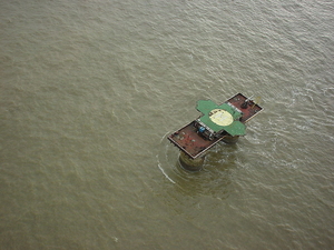 The micronation of Sealand as seen from the air.