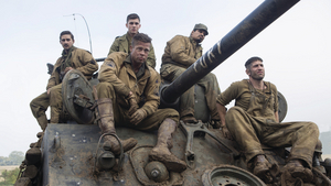 Brad Pitt leads his men across war torn Europe in Fury.