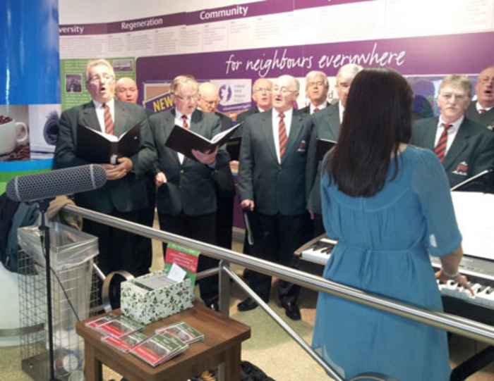 Members of the Mayo Male Voice Choir will be singing out a warm, festive welcome for returning emigrants and holidaymakers in Ireland West Airport Knock.