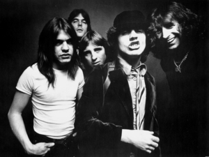 AC/DC - a photo from 1978 that would form the basis of the Highway To Hell album cover.