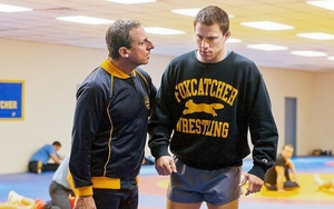 Steve Carell and Channing Tatum in Foxcatcher.