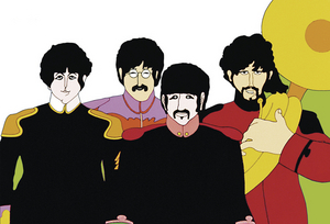 Paul, John, Ringo, and George as depicted in the 1968 film Yellow Submarine.