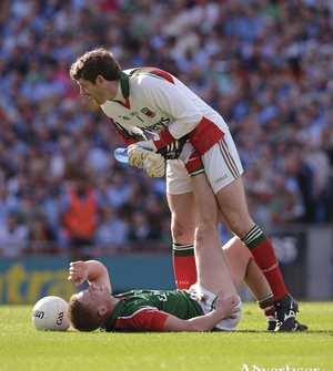 Looking to make it back: David Clarke is winning his race to be fit for the All Ireland semi-final, while Kevin Keane will find out on Thursday night if he will win his appeal over his red card. Photo: Sportsfile. 