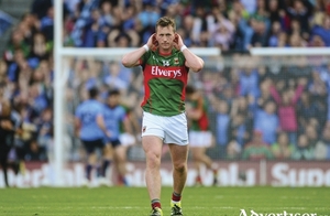 Down and out: Cillian O&#039;Connor reacts after Dublin score one of their goals. Photo:Sportsfile 