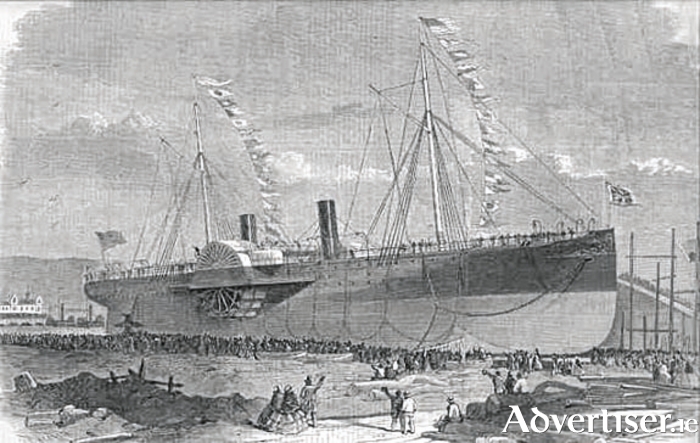 The SS Connaught, built at Newcastle-Upon-Tyne, foundered after a fire and sank&nbsp;off the Boston coast 1860.