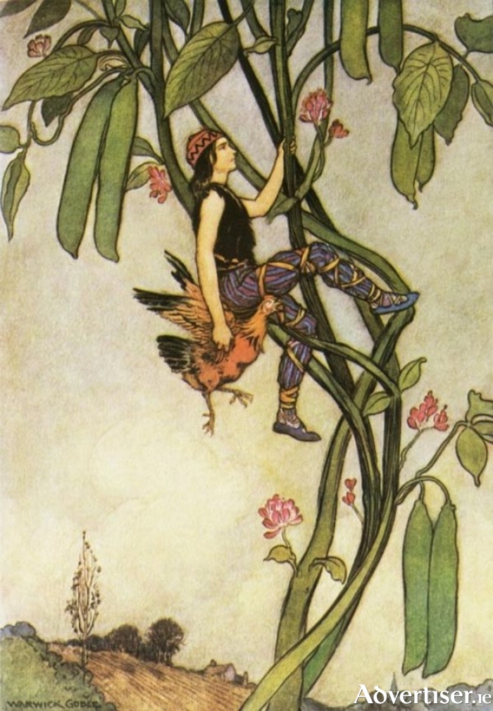Warwick Goble's illustration for Jack and The Beanstalk.