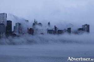 Fog over Manhattan.