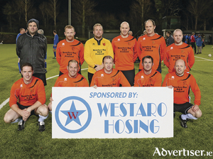 The Straide and Foxford United squad who are competing in the Westaro Masters League at Milebush Park Castlebar. Photo: Michael Donnelly