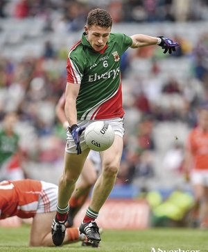 Back of the net: Barry Duffy hit a great goal for Mayo against Donegal. Photo:Sportsfile 