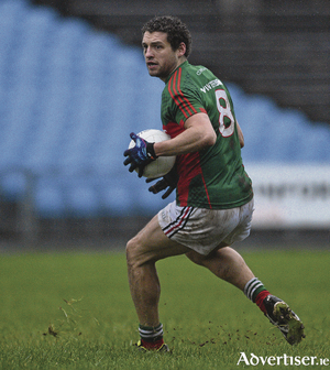 Turning the corner: Tom Parsons was very happy that Mayo have got their first two league points of the year.
Photo: Sportsfile.