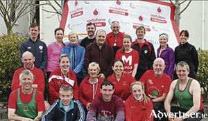 Mayo AC group with sponsor Brendan Chambers Vodafone C&amp;CCellular (standing centre) at the recent  launch of 7th Annual Vodafone Mayo AC 5k Series
