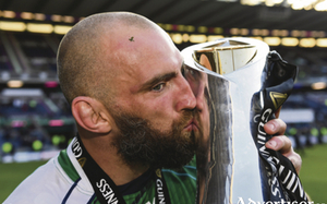 `Cherished moment: Connacht captain John Muldoon lifts the Guinness Pro 12 trophy after his 275th game for Connacht.