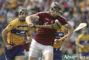 Galway&#039;s Joesph Cooney in action from the All Ireland Senior Champion quarter finals against Clare at Semple Stadium on Sunday. 
Photo:-Mike Shaughnessy