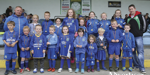 The Manulla mascots receiving their medals at half time in last weekends, Westaro Cup final. Photo: Michael Donnelly